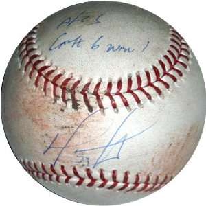   Game 6 Win Indians at Red Sox 10 20 2007 Game Used Baseball Sports
