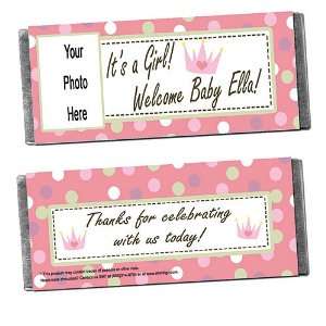  Baby Girl Personalized Photo Candy Bar Wrappers   Qty 12 