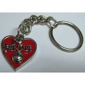  I Love Tennis Heart Keychain Key Chain   Red Everything 