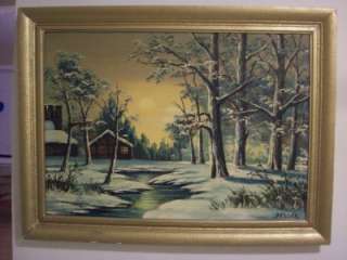 Original Oil Painting of Winter Landscape by BELLER  