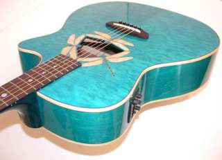 Luna FAUNA DRAGONFLY Acoustic Electric Guitar,Teal, B$  