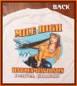 Mile High Harley Davidson Motorcycle T Shirt L  