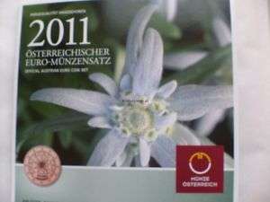 2011 Austria KMS Official Annual Euro Coin Set New  