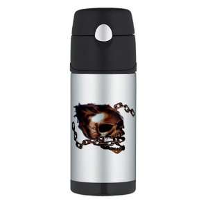  Thermos Travel Water Bottle Skull With Chain Everything 