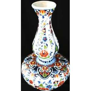  Beautiful Dutch Hand Painted Polychrome Delft Vase OUD 