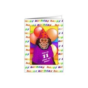  11 Years Old Birthday Cards Humorous Monkey Card Toys 