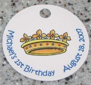 20 Custom Prince Crown Favor Tags   Birthday Party  