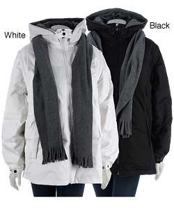 Komitor Plus Size Down Stadium Coat/Vest Combo with Scarf   