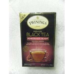 TWININGS OF LONDON PREMIUM BLACK TEA POMEGRANATE DELIGHT TEA 2 PKT (20 