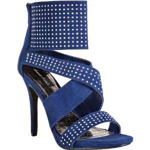   blue faux suede Reese studded platform sandals 