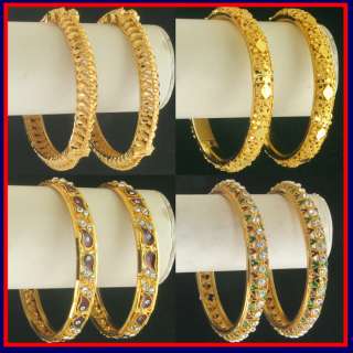 GOLD TONE CZ LOT 8 PC ENAMEL NEW BANGLES (WHOLESALE)  