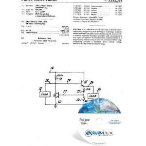  NEW Patent CD for ELECTRICAL CIRCUITS 