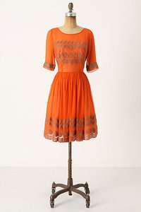 NEW Anthropologie Tangerine Flicker Dress Size 8  