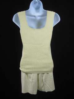 INC Yellow Tank Top And Shorts Outfit Sz M  
