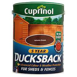 Buy CUPRINOL DUCKSBACK AUTUMN BROWN 5L from our Exterior Paint range 