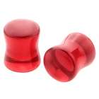   Pair of 6 Gauge (4mm ) Siam Red Double Flared Glass Ear Plugs Jewelry