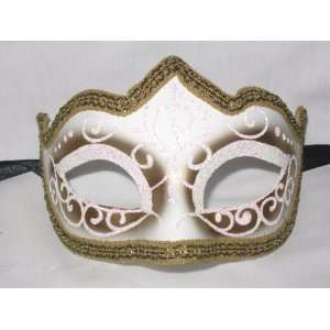  White Colombina Punta Linea Venetian Masquerade Mask