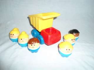 VTG lot 6 Little Tikes TODDLE TOTS chunky people & Dump Truck Vehicle 