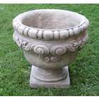   of 2 Old World Scroll Design Cast Stone Outdoor Garden Urn Planters