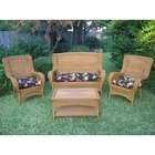   Needles Outdoor 20 Wicker Chair Cushions Set   Fabric Brown Floral