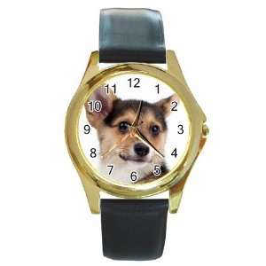  Pembroke Corgi Puppy Dog Round Gold Trim Watch Z0740 