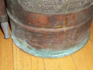 Antique Fire Extinguisher Brass & Copper Acme Mo. Lamp & MFG Co. St 