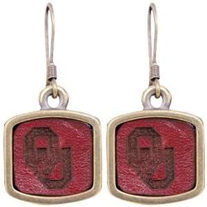  Oklahoma Sooners Crimson Leather Earrings Sports 