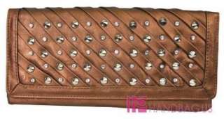 NWT STUD FOLDOVER FLAP TOP ENVELOPE CLUTCH BAG EVENING PURSE PARTY 