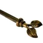 BCL 58LF48, Leaf Curtain Rod, Antique Gold Finish, 48 in. to 86 in.