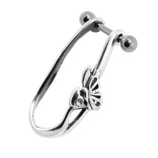 FreshTrends Clear Butterfly Wings Sterling Silver Cartilage Piercing 