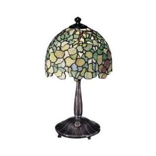   101206 Hydrangea Mini Table Lamp, Antique Bronze and Art Glass Shade