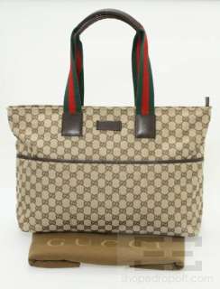 Gucci Brown Monogram Canvas Diaper Tote Bag  