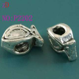 P2202 2pc Silver Spacer Beads Fish Pendant Fit Bracelet  
