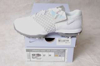 New Womens Nike Air Embellish Golf Shoes IN box Color White/Grey i 