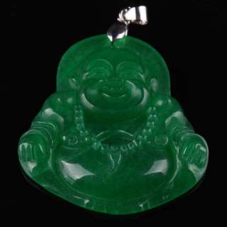 Imperia Green Jade Buddha Bead Pendant 18KGP K081  