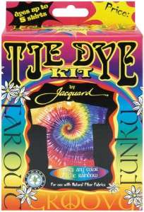 Jacquard TIE DYE KIT Funky & Groovy Hippie   Dyes 5 T Shirts Tied 