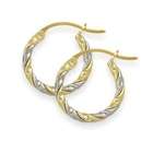 Elite Jewels Two Toned 3/5 Inch Gold Hoop Earrings