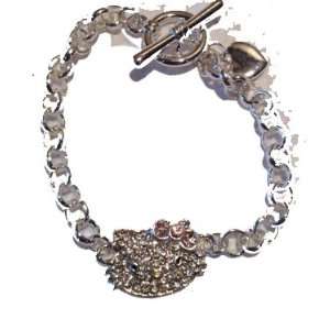   Plated Crystal & Rhinestone Toggle Bracelet By Jersey Bling Jewelry