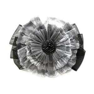   Clip Flowers 1/Pkg Ruffle Round With Bow; 3 Items/Order Arts, Crafts