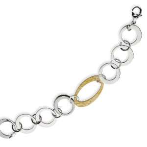   Stainless Steel Gold IP Plated Circles Link Bracelet Chisel Jewelry