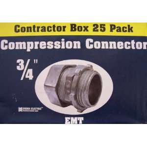  3/4 EMT Compression Connector Box of 25