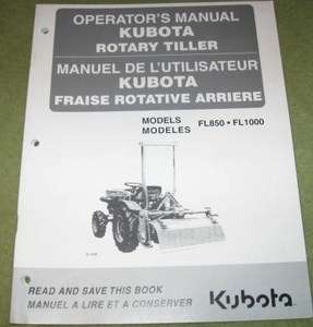   FL 850 FL1000 FL 1000 Rotary Tiller Operators Owners Manual  