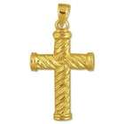 JewelBasket Gold Cross   14k Yellow Gold Braided Womens or Mens 