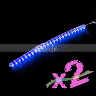 24 LED Strip Car Lights Flexible Grill Light Blue  