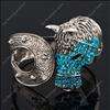 blue swarovski crystal Horse steed head bracelets cuff  