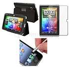 For HTC Flyer Black Stand Leather Case+Screen Protector+Touc​h Pen