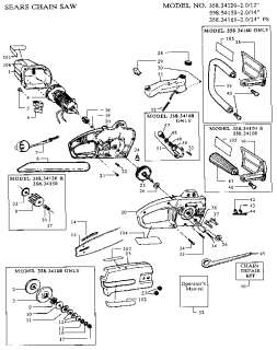 CRAFTSMAN Chain saw  chain saw Parts  Model 35834120 