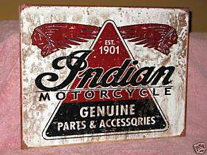 Tin Sign  Indian Motorcycles Parts and Accessories  