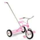 Radio Flyer Classic Pink Tricycle with Push Handle