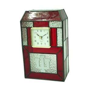  Indiana Hoosiers Leaded Stained Glass Desk Clock 